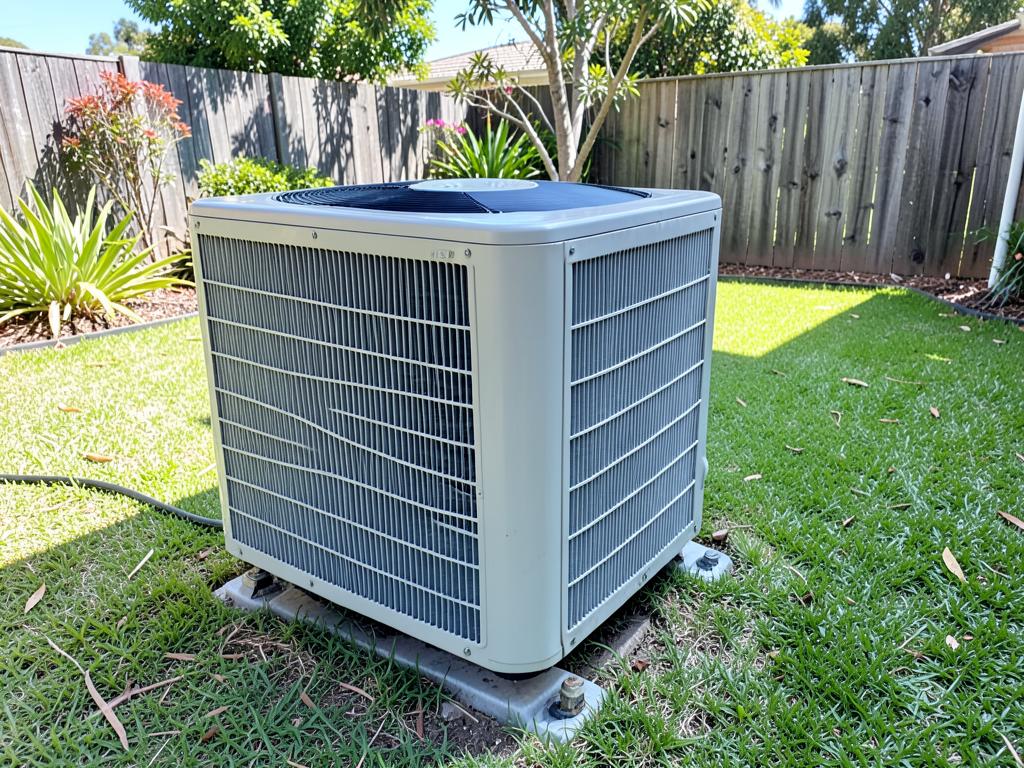 Outdoor condenser — Burrum Heads — after cleaning