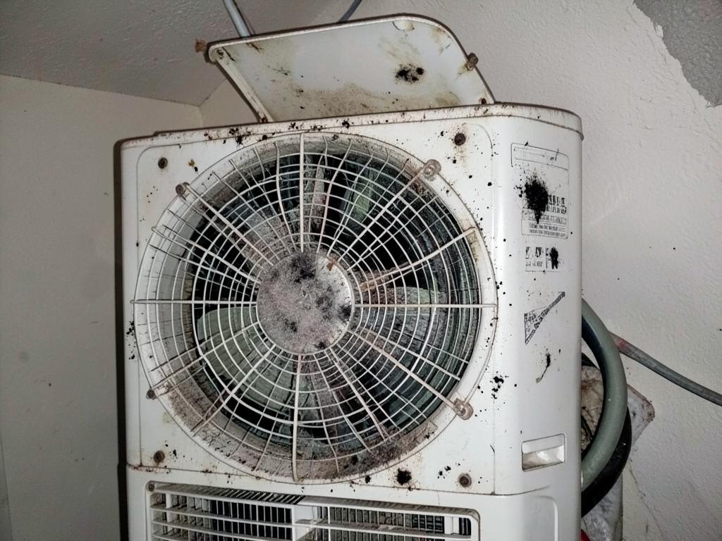 Split system indoor unit — Hervey Bay — before cleaning